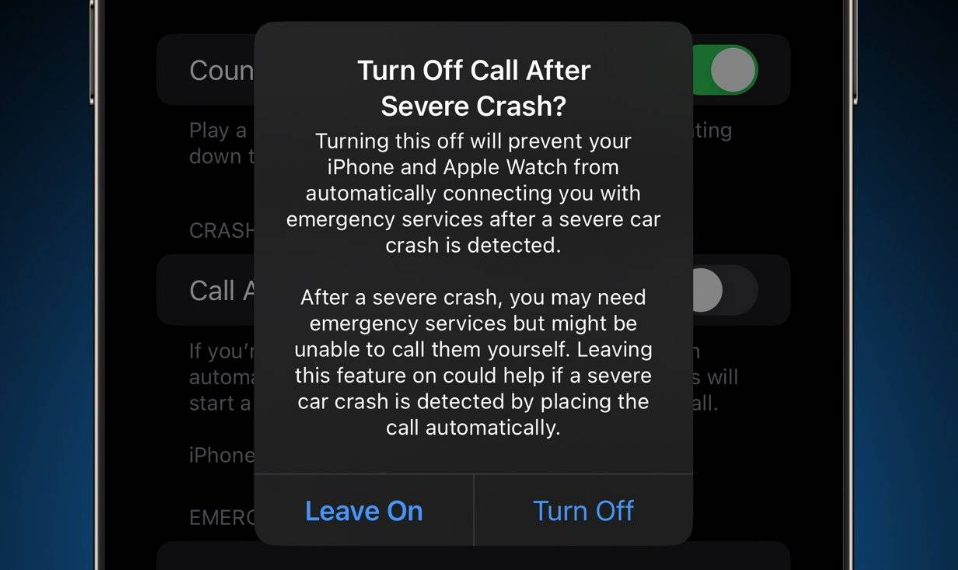 福绵苹果14维修分享 iPhone 14 和 Apple Watch 上关闭崩溃检测 